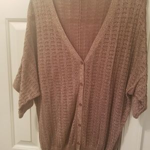 Button up Gold lightweight sweater